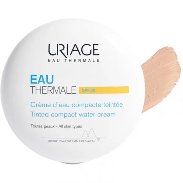 Uriage Eau Thermale Water Cream Tinted Compact SPF 30 hodvábny púder pre zjednotenie farebného tónu pleti 10 g