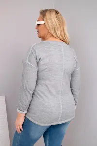 Kesi Włoski Dámska blúzka Plus Size s potlačou Love You More šedá