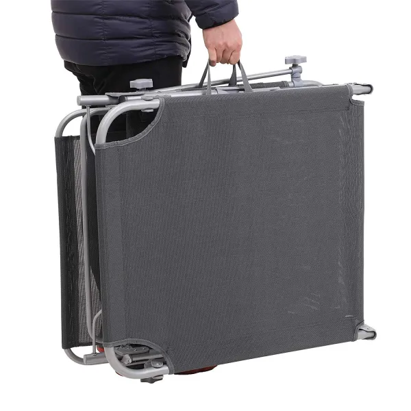 SONGMICS Záhradné lehátko so železným rámom Baka 193x63x32 cm šedé