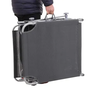 SONGMICS Záhradné lehátko so železným rámom Baka 193x63x32 cm šedé