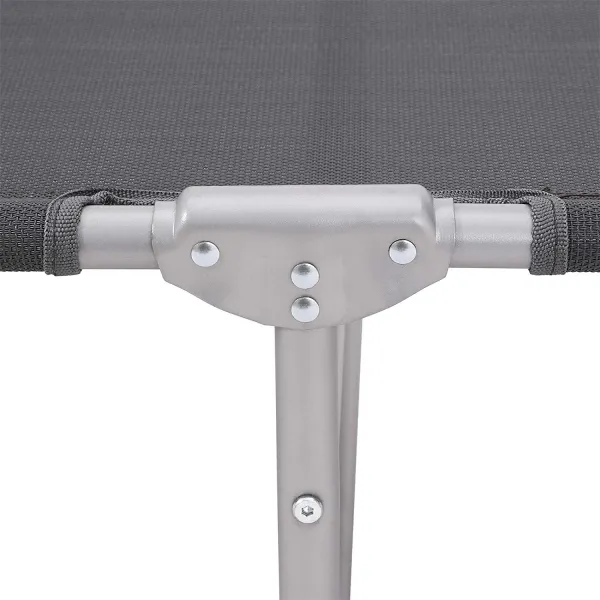 SONGMICS Záhradné lehátko so železným rámom Baka 193x63x32 cm šedé