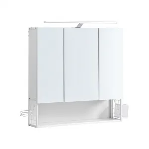 Biela kúpeľňová skrinka so zrkadlami a LED osvetlením 70×70