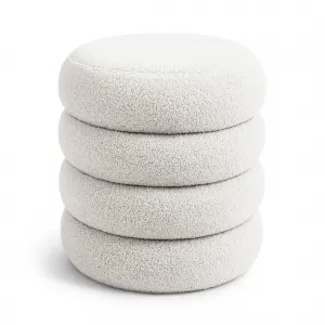 Ak furniture Taburet Snuggo I bílý