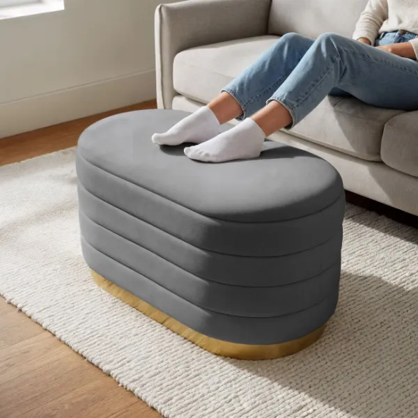Ak furniture Taburet Bella grafitový