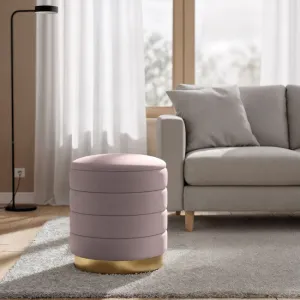 Ak furniture Taburet Luna růžový
