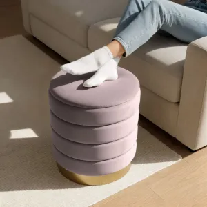 Ak furniture Taburet Luna růžový