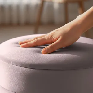 Ak furniture Taburet Luna růžový