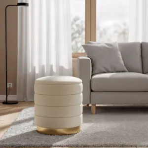 Ak furniture Taburet Luna krémový