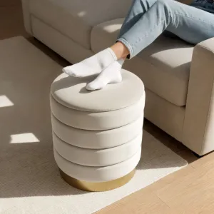 Ak furniture Taburet Luna krémový