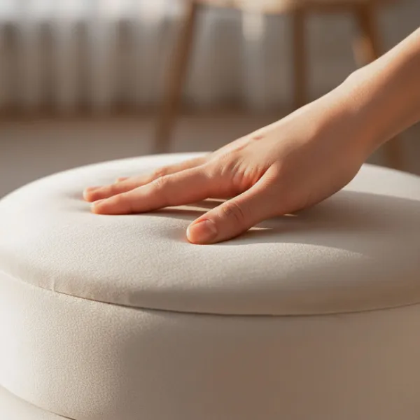 Ak furniture Taburet Luna krémový