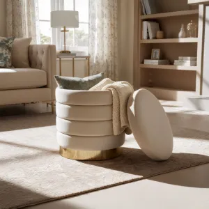 Ak furniture Taburet Luna krémový