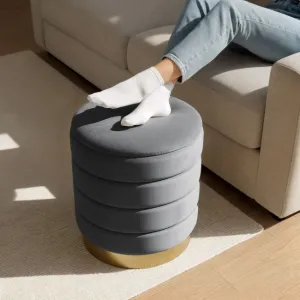 Ak furniture Taburet Luna grafitový