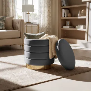 Ak furniture Taburet Luna grafitový