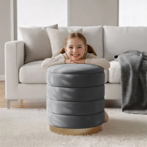 Ak furniture Taburet Luna grafitový