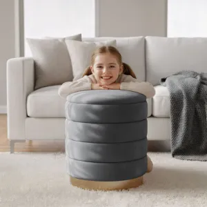 Ak furniture Taburet Luna grafitový