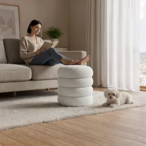 Ak furniture Taburet Snuggo I bílý