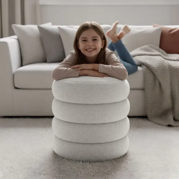 Ak furniture Taburet Snuggo I bílý