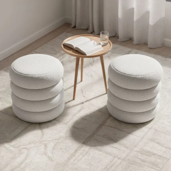 Ak furniture Taburet Snuggo I bílý