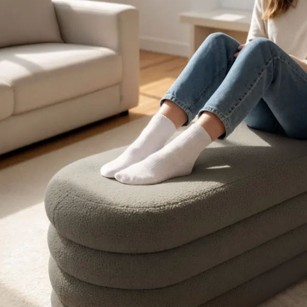 Ak furniture Taburet Puffo I moka