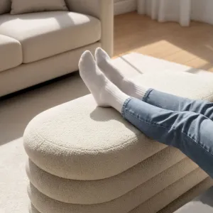 Ak furniture Taburet Puffo I bílý