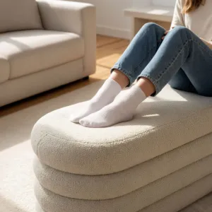 Ak furniture Taburet Puffo I bílý