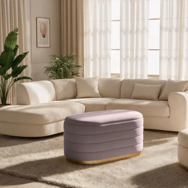 Ak furniture Taburet Bella růžový