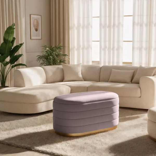 Ak furniture Taburet Bella růžový