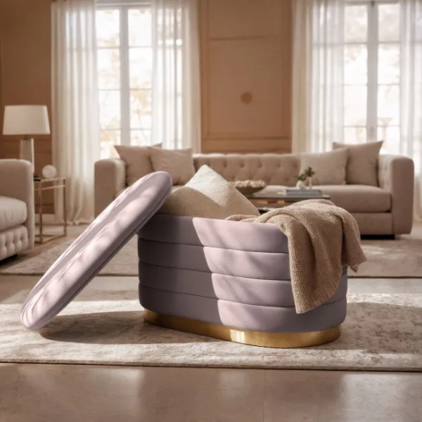 Ak furniture Taburet Bella růžový