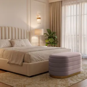 Ak furniture Taburet Bella růžový