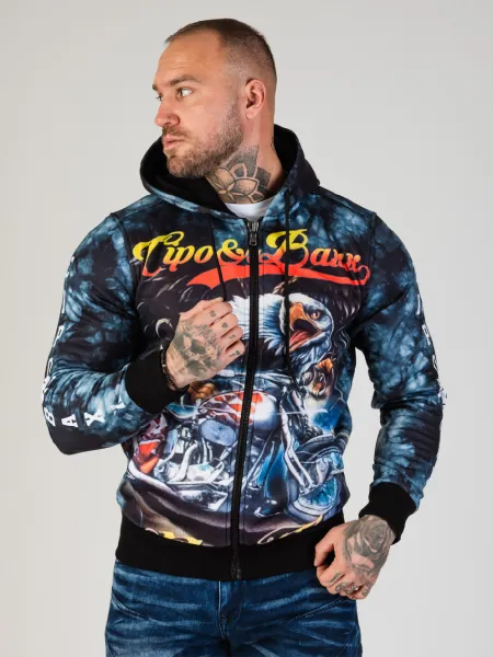 Pánska mikina CIPO & BAXX CL551 DARKBLUE Farba: Modrá, Konfekčná veľkosť: L