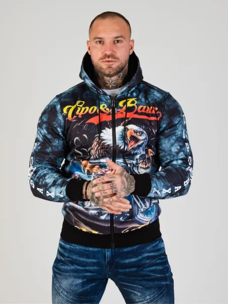 Pánska mikina CIPO & BAXX CL551 DARKBLUE Farba: Modrá, Konfekčná veľkosť: L