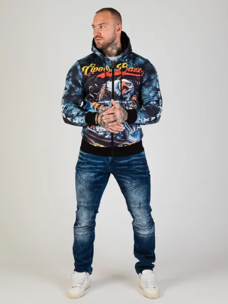 Pánska mikina CIPO & BAXX CL551 DARKBLUE Farba: Modrá, Konfekčná veľkosť: L