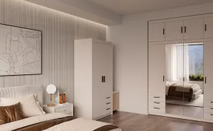 ArtLemp Šatníková skriňa ELLEN 2D3S | pieskovo béžová