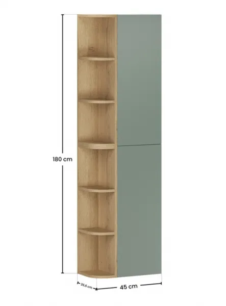 ArtCom Vysoká skrinka ASTER Green ASG 2SP/2URSM