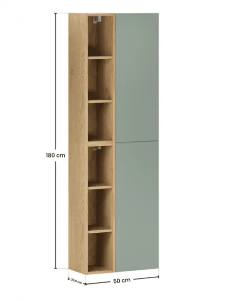 ArtCom Vysoká skrinka ASTER Green ASG 2SP/2UR