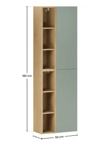 ArtCom Vysoká skrinka ASTER Green ASG 2SP/2UR