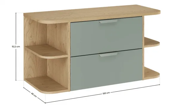 ArtCom Kúpeľňová skrinka s doskou ASTER Green LRSM D100cm | 100 cm