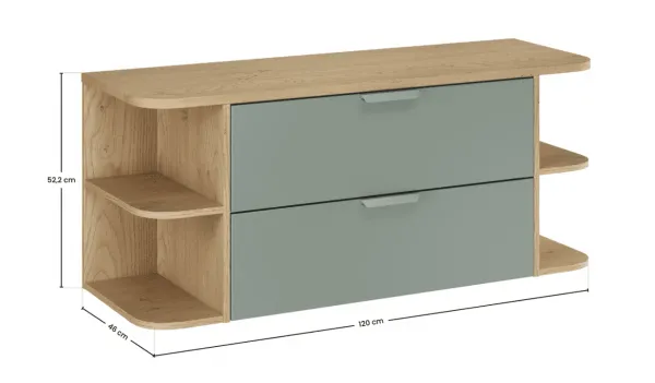 ArtCom Kúpeľňová skrinka s doskou ASTER Green LRSM D120cm | 120 cm