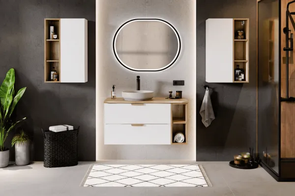 ArtCom Vysoká skrinka ASTER WHITE ASG 2SP/2UR