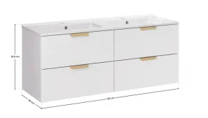 ArtCom Kúpeľňová skrinka s umývadlom ASTER WHITE U120cm | 120 cm