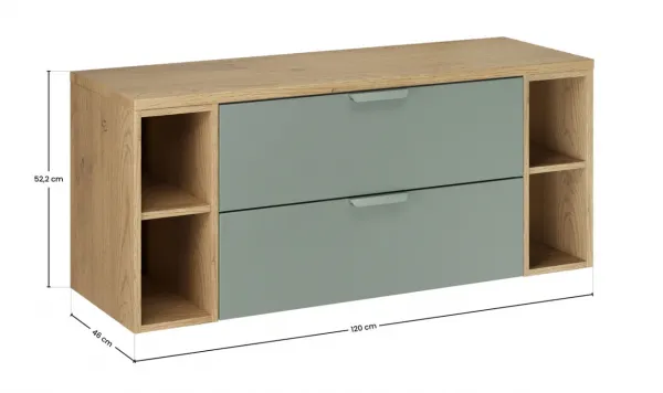 ArtCom Kúpeľňová skrinka s doskou ASTER Green LR D120cm | 120 cm