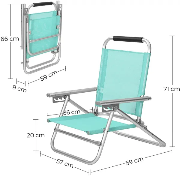 SONGMICS Plážová skládací židle Inet zelená