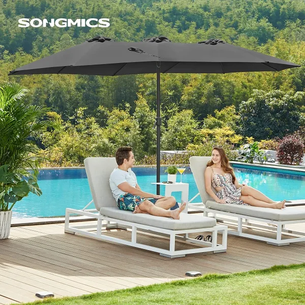 SONGMICS Záhradný slnečník Lyre sivý