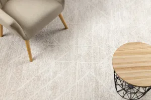 Koberec DUKE 51533 krémový, geometrický / strapce