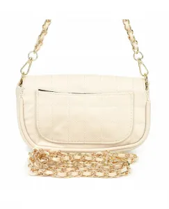 Beltimore Krémová dámska crossbody kabelka so zlatou retiazkou – elegantná a nadčasová Material: Eko koža