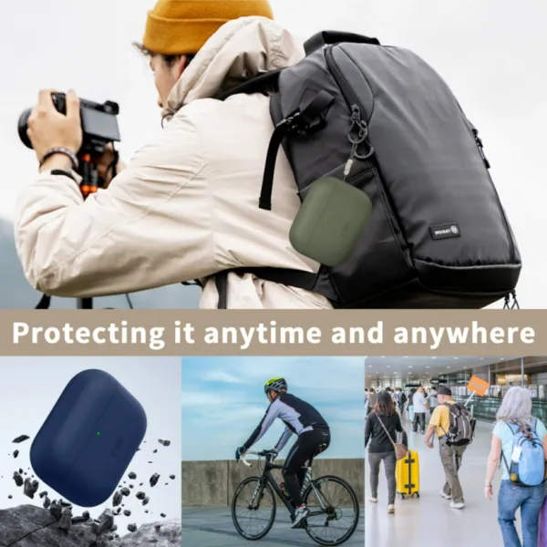 Tech-Protect Silikónové puzdro, Apple AirPods Pro 3, modré