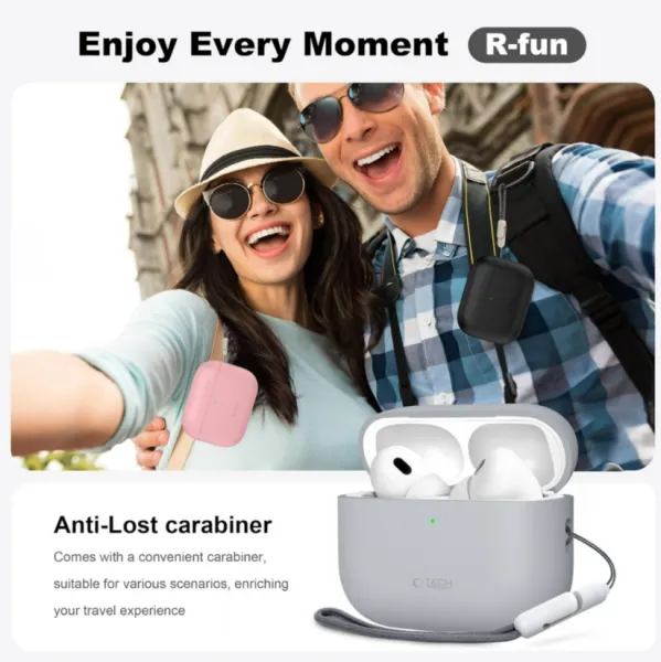 Tech-Protect Silikónové puzdro, Apple AirPods Pro 3, zelené