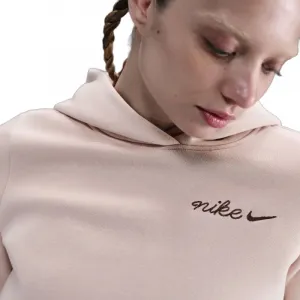 Dámska mikina s kapucňou NIKE W NSW PHNX FLC SHRUNKEN HOODIE SILT RED