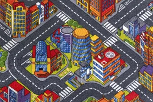 Detský metrážny koberec BIG CITY 97 400 cm