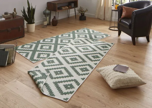 Kusový behúň Northrugs Twin 103131 Green Cream 80x250 cm